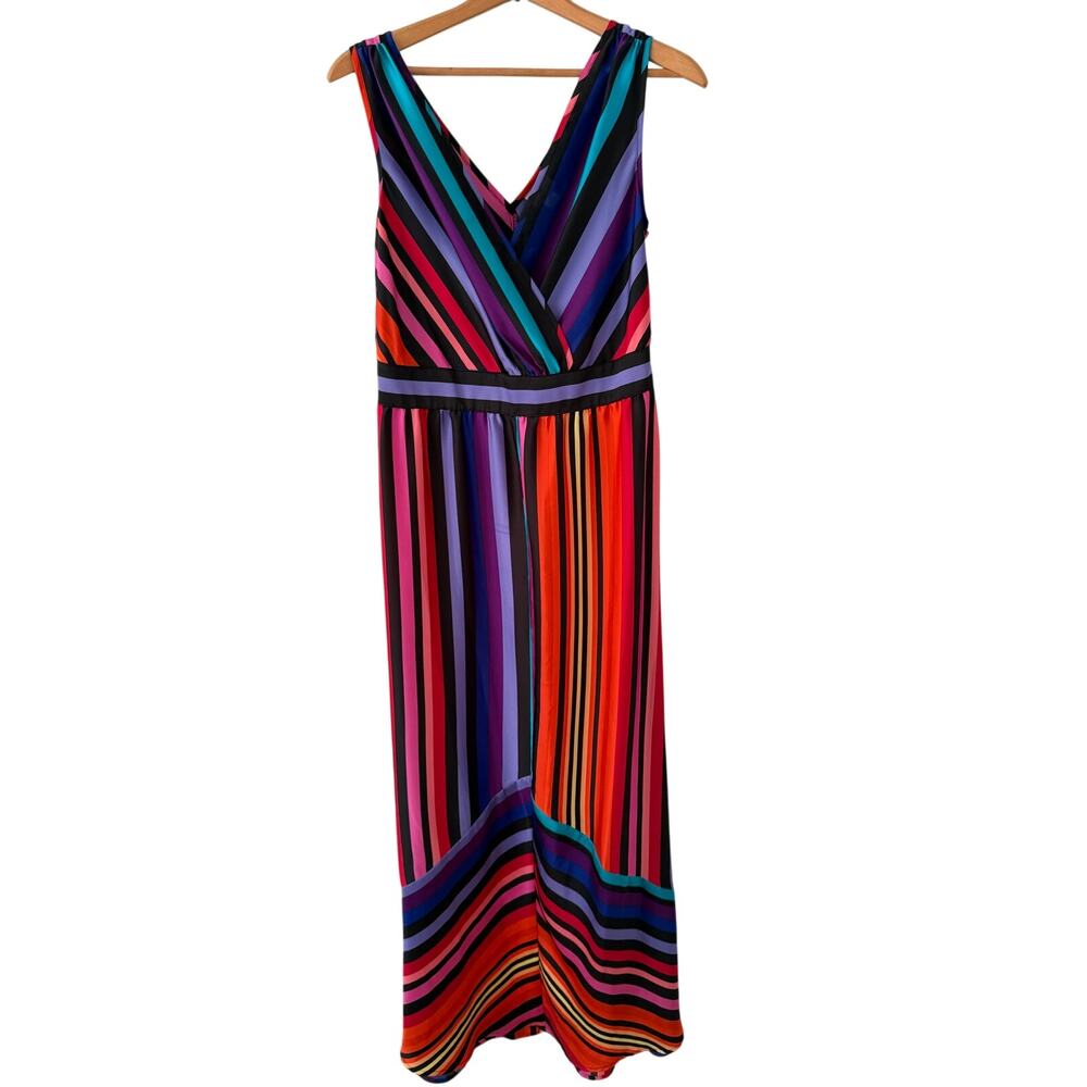 Women's Worthington Striped Summer Flowy Maxi Dress Size‎ 10
